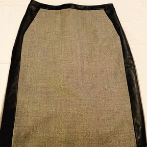 J Crew leather and wool Pencil Skirt